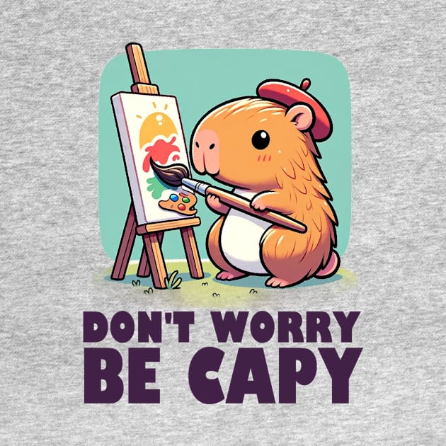 Don't Worry Be Capy - Capybara Painting by Threadtopia